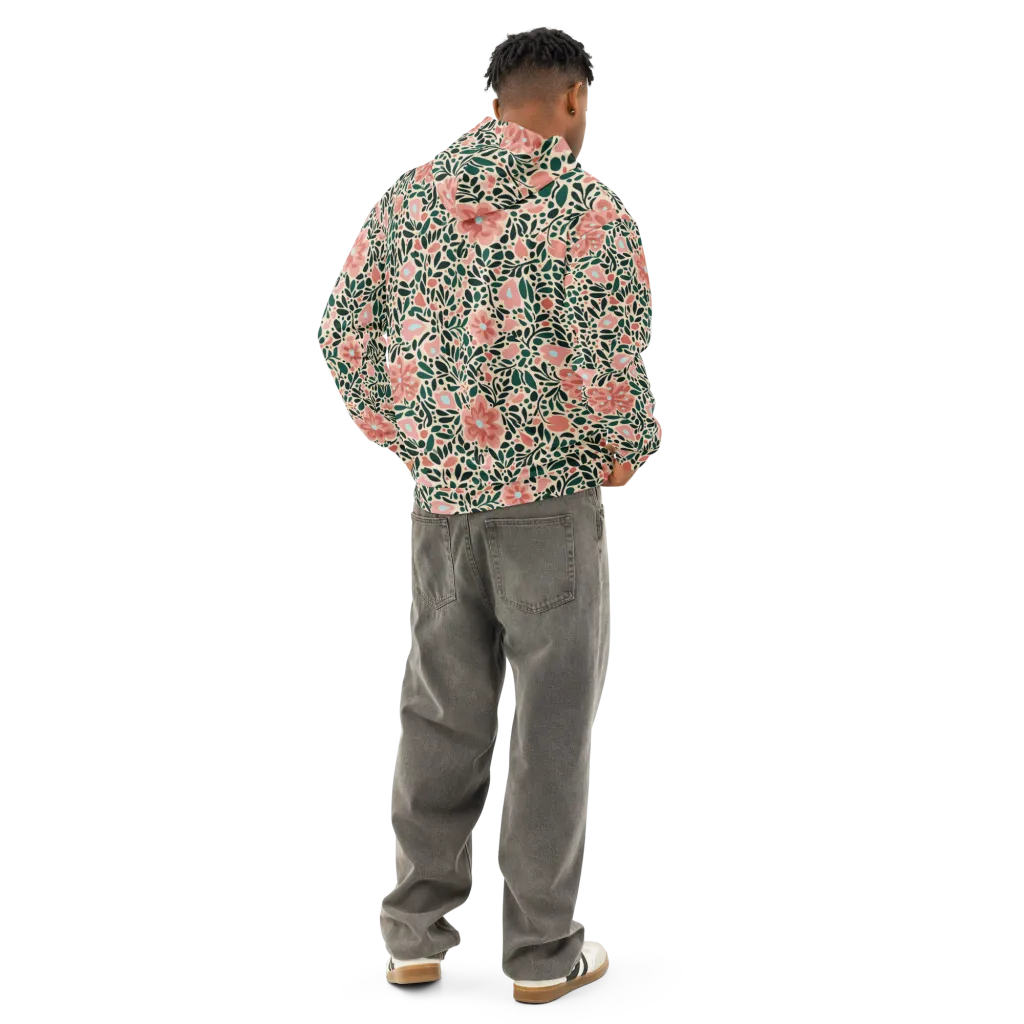 Rosewater Meadow on Cotton Hoodie — Back