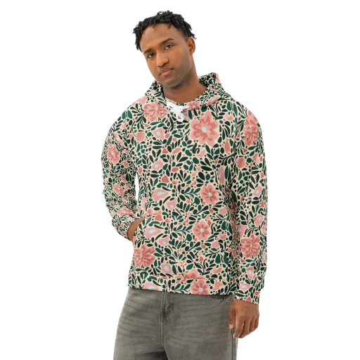 Rosewater Meadow on a Cotton Hoodie