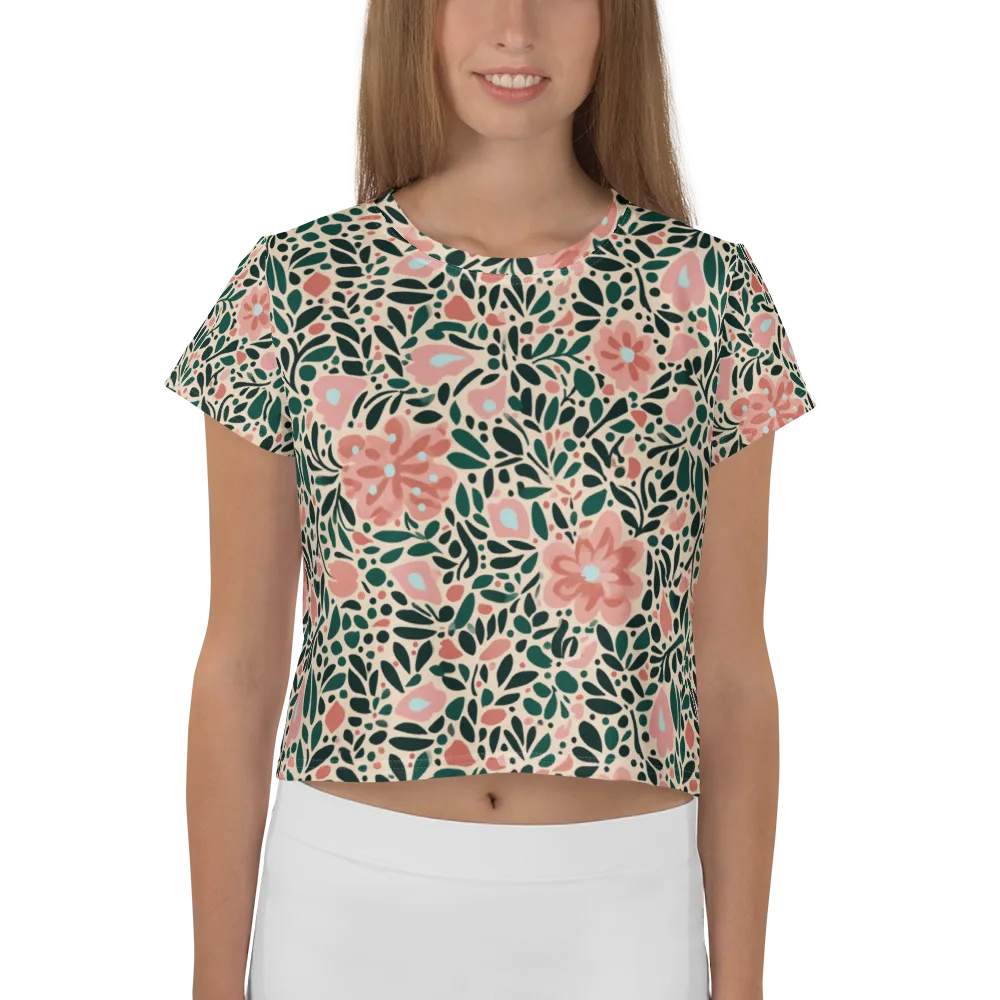 Rosewater Meadow on Crop Tee — Front