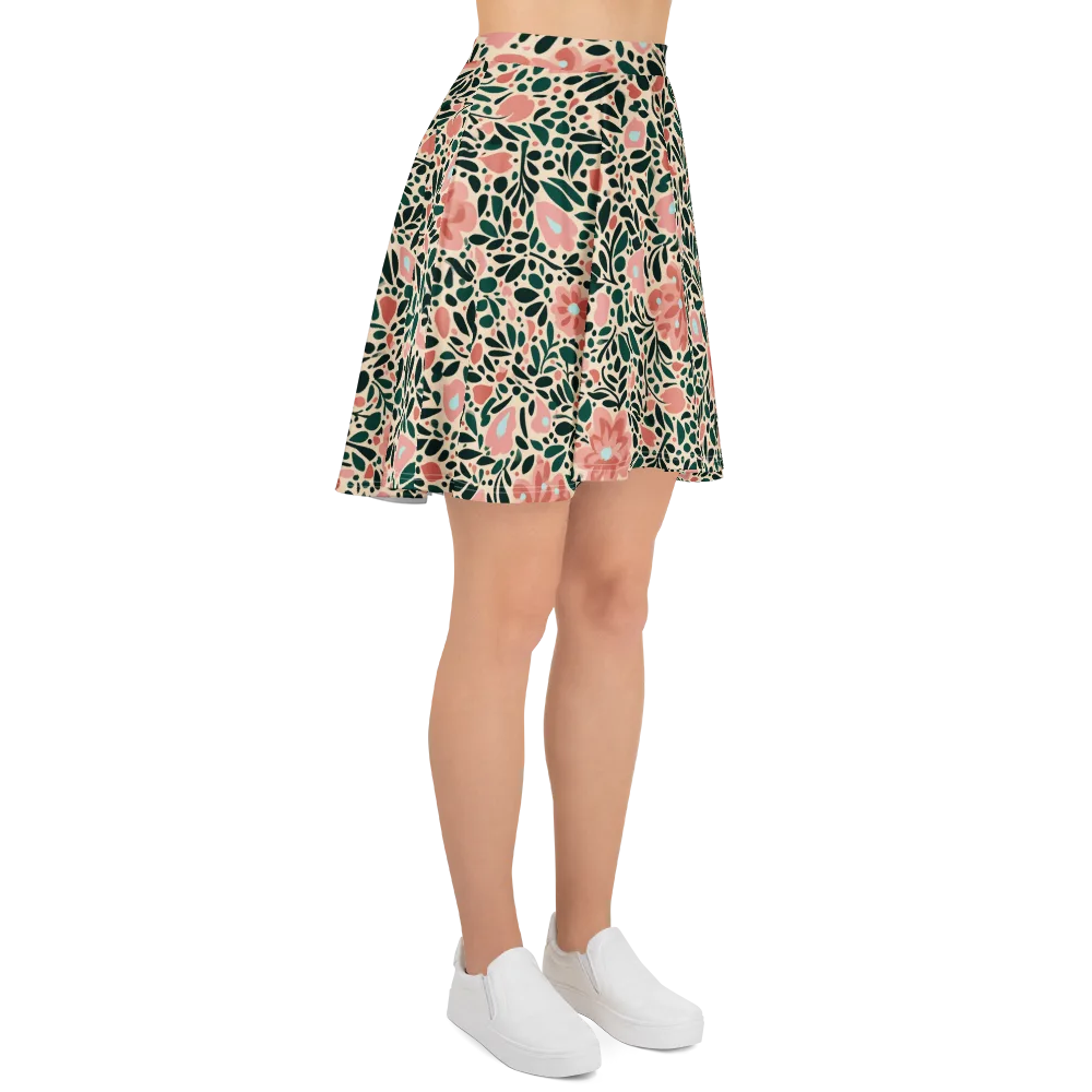 Rosewater Meadow on Skater Skirt — Right