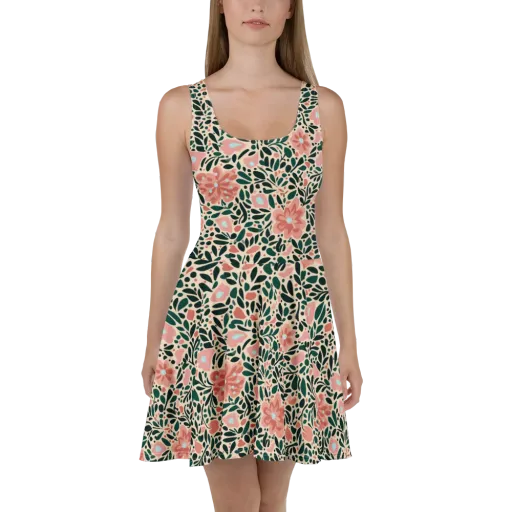 Rosewater Meadow on a Skater Dress