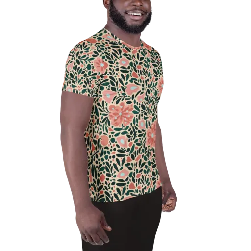 Rosewater Meadow on a Men's Athletic T-Shirt