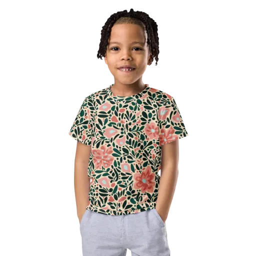 Rosewater Meadow on a Kids Crew Neck T-Shirt