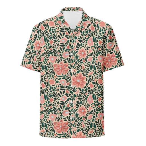 Rosewater Meadow on a Button Shirt