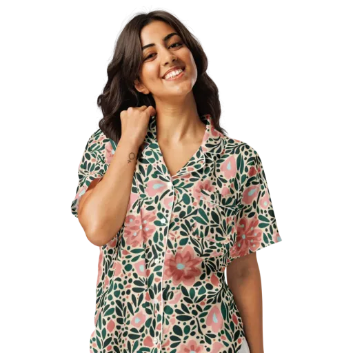 Rosewater Meadow on a Women's Short Sleeve Pajama Top