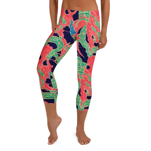 Midnight Jungle on a Capri Leggings