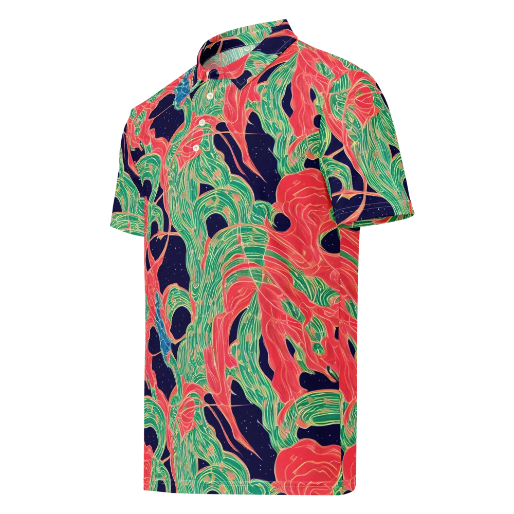 Midnight Jungle on Men's Slim Fit Polo Shirt — Left Front
