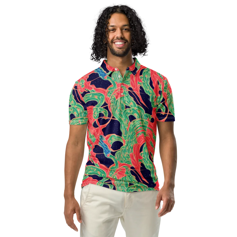 Midnight Jungle on Men's Slim Fit Polo Shirt — Front