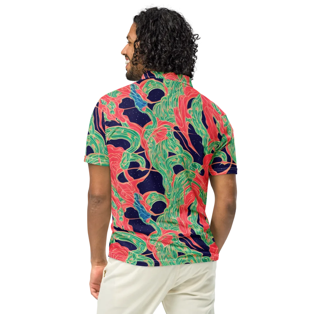 Midnight Jungle on Men's Slim Fit Polo Shirt — Back