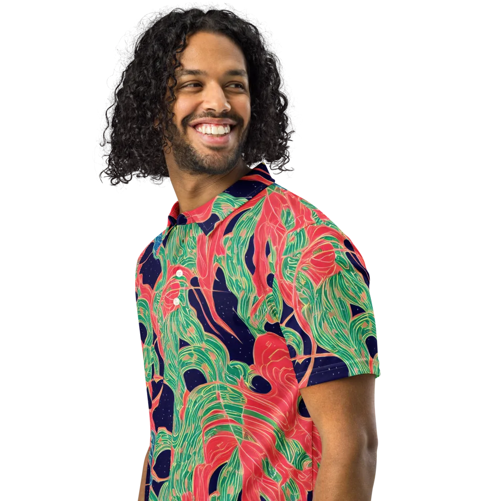 Midnight Jungle on Men's Slim Fit Polo Shirt — Left Front