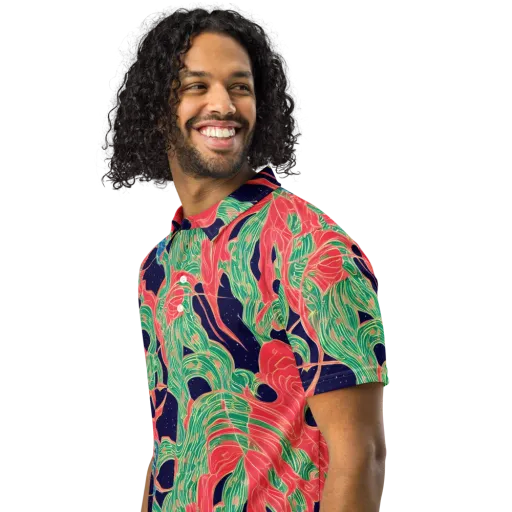 Midnight Jungle on a Men's Slim Fit Polo Shirt