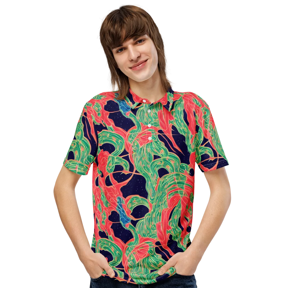 Midnight Jungle on Men's Slim Fit Polo Shirt — Front