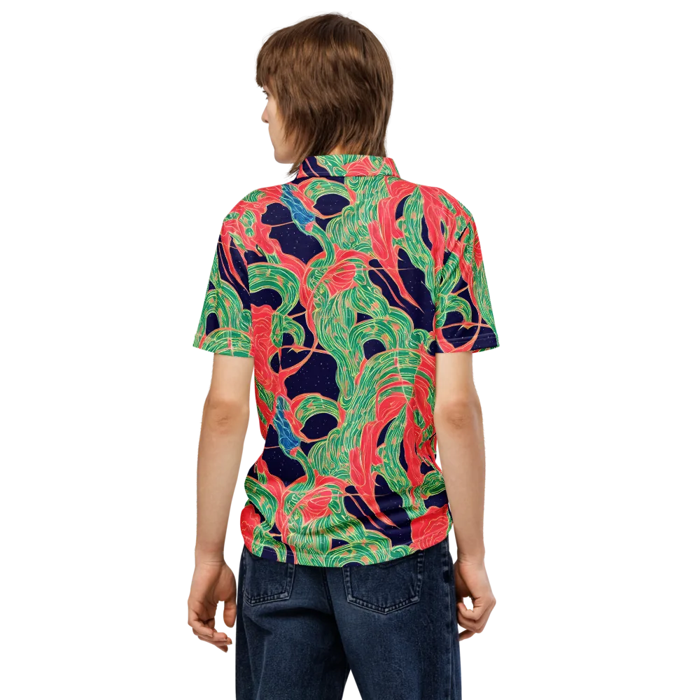 Midnight Jungle on Men's Slim Fit Polo Shirt — Back