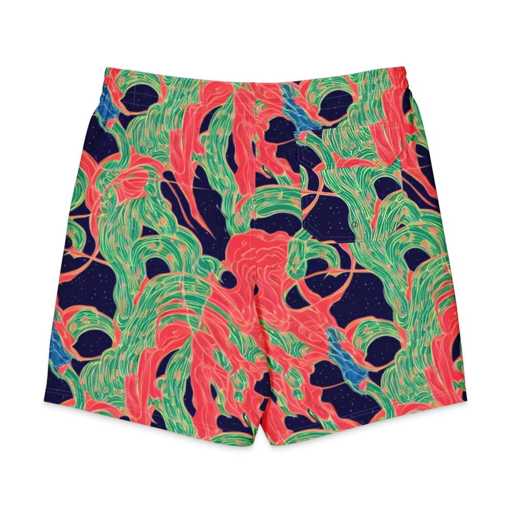 Midnight Jungle on Men's Board Shorts — Back