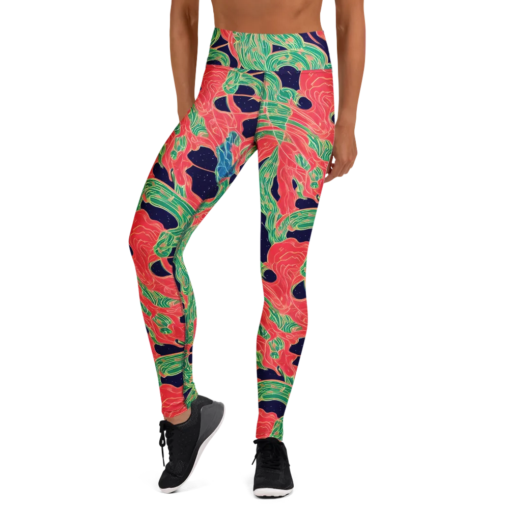 Midnight Jungle on Yoga Leggings — Front