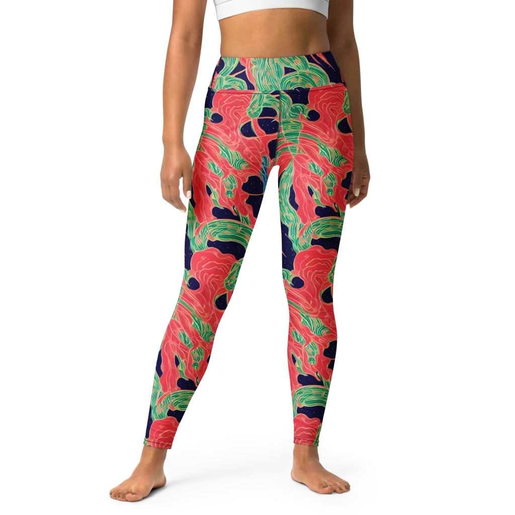 Midnight Jungle on Yoga Leggings — Front