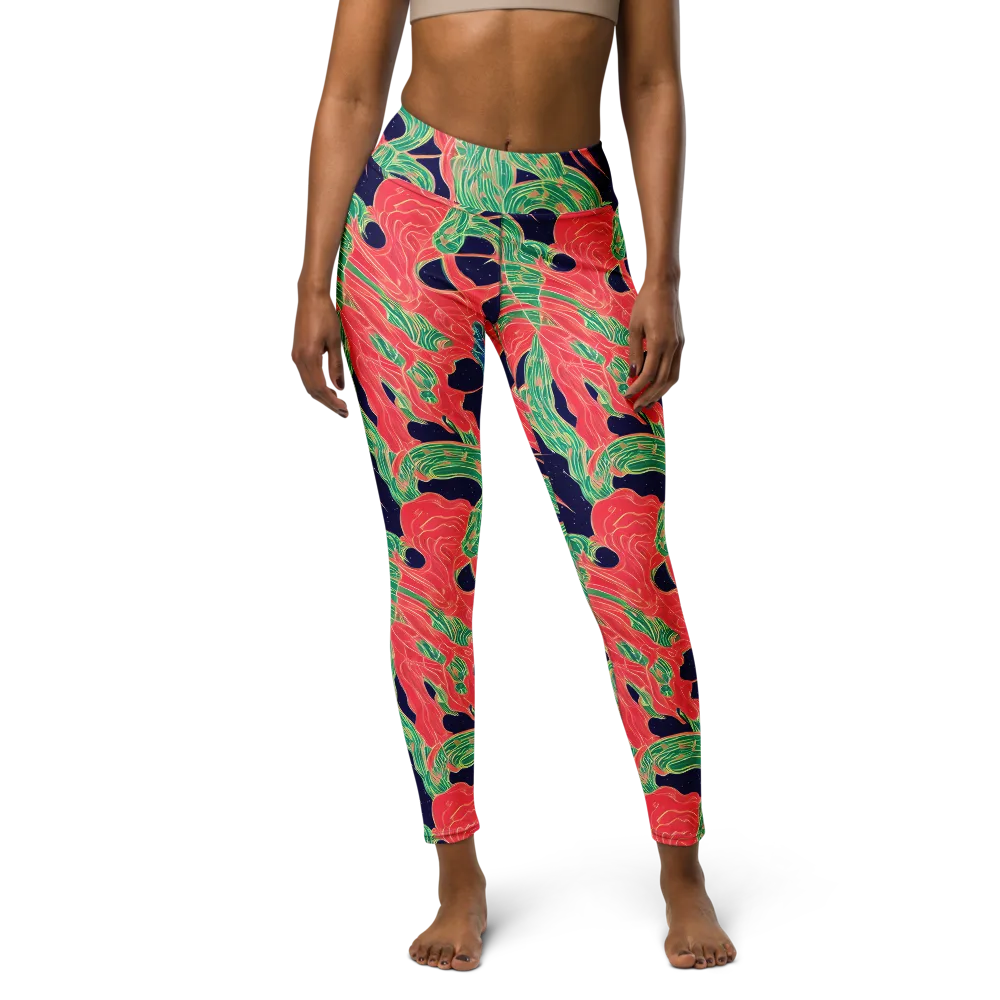 Midnight Jungle on Yoga Leggings — Front