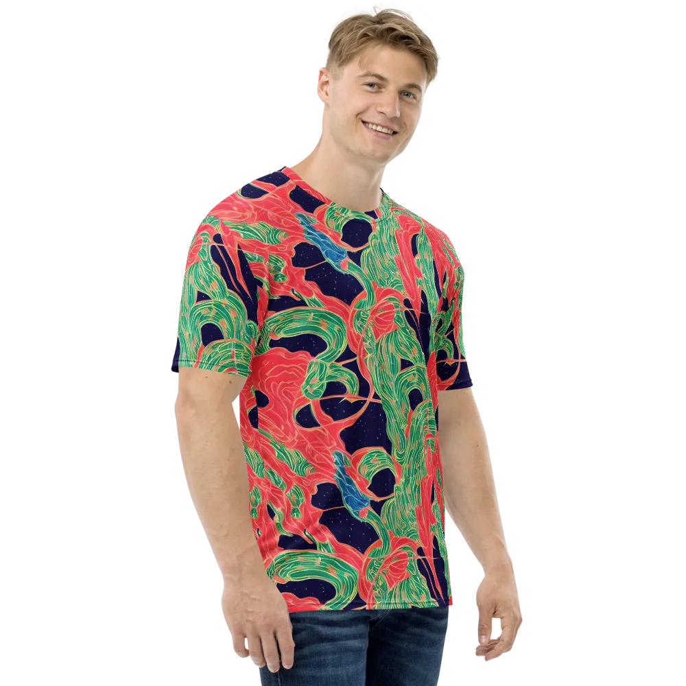 Midnight Jungle on Men's Crew Neck T-Shirt — Right