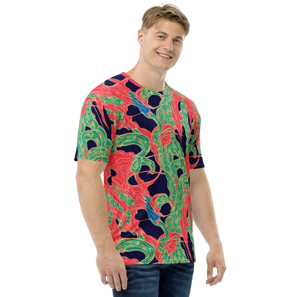 Midnight Jungle on Men's Crew Neck T-Shirt — Right