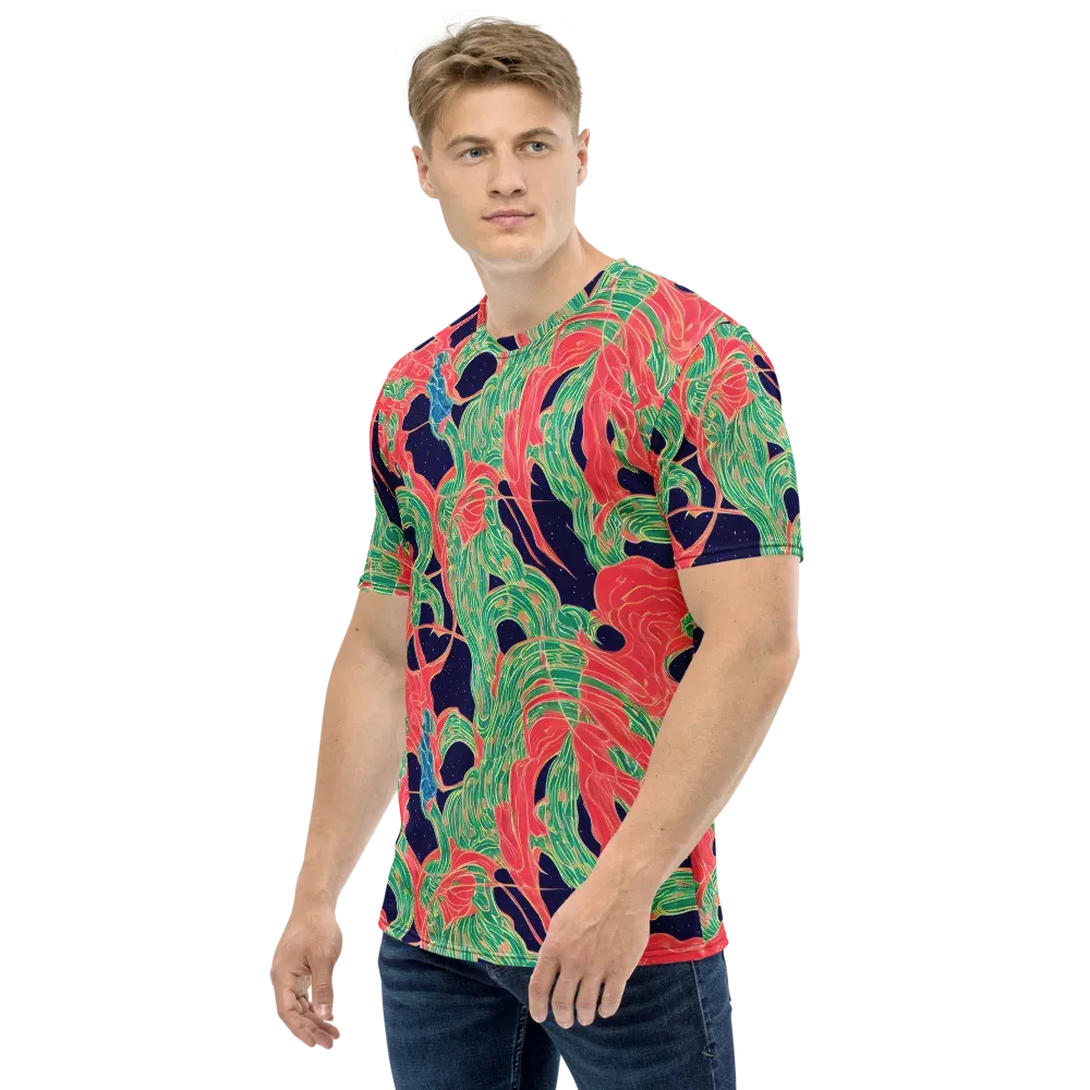 Midnight Jungle on Men's Crew Neck T-Shirt — Left