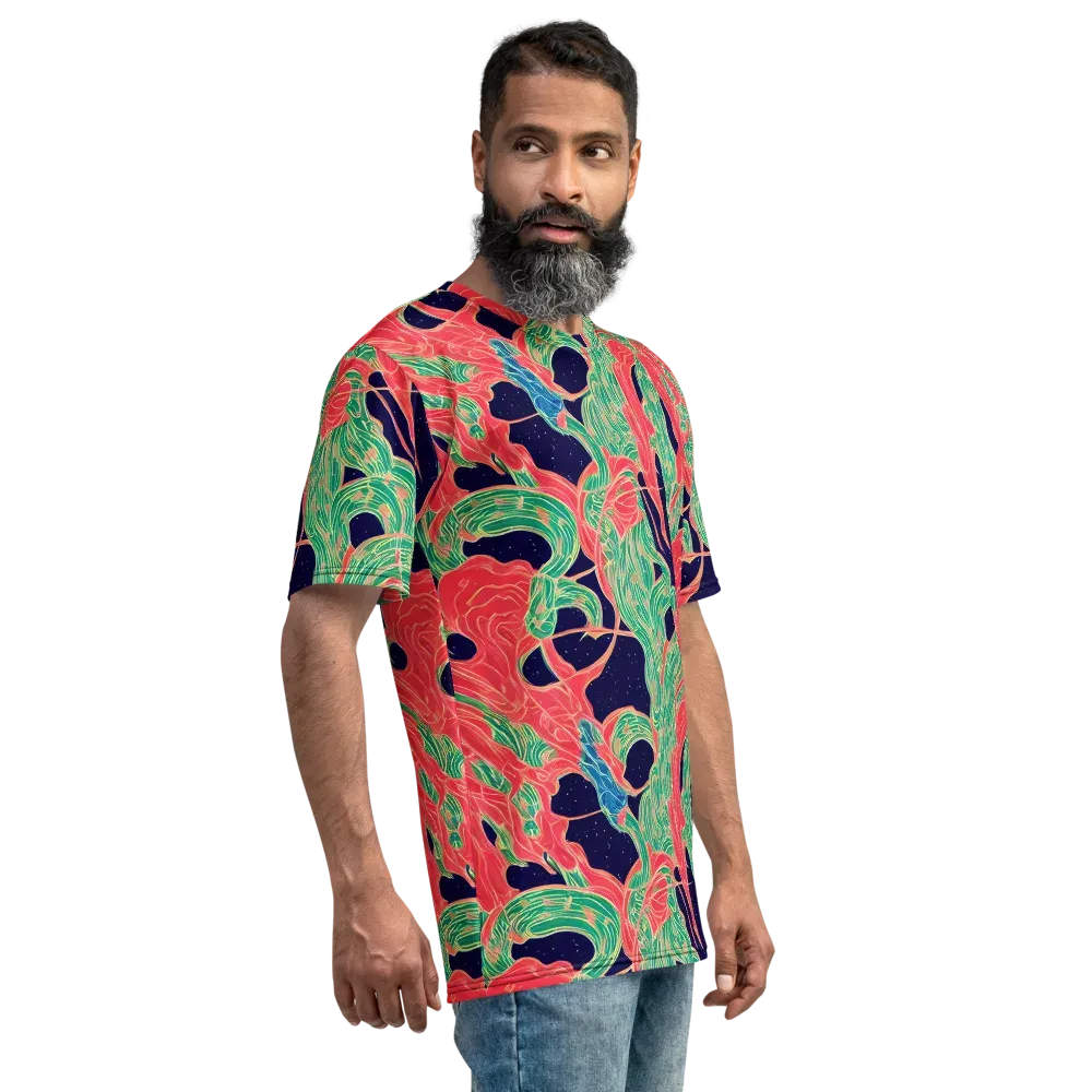 Midnight Jungle on Men's Crew Neck T-Shirt — Right