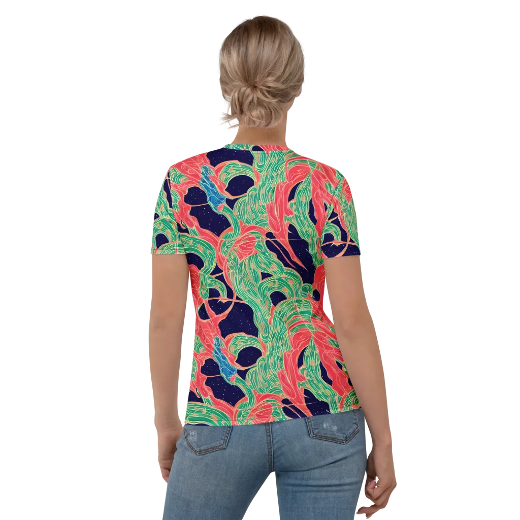 Midnight Jungle on Women's Crew Neck T-Shirt — Back