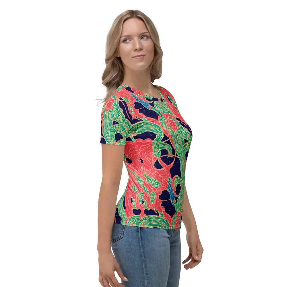 Midnight Jungle on Women's Crew Neck T-Shirt — Right