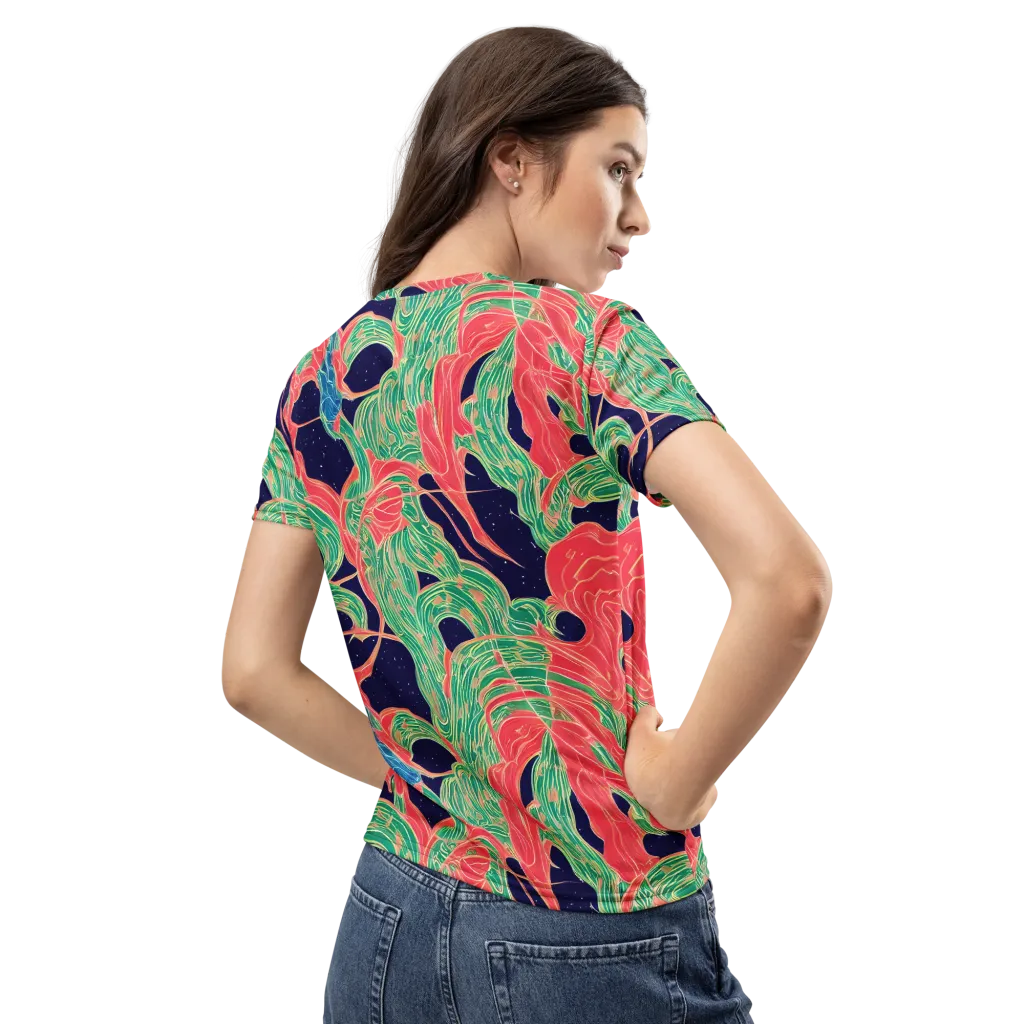 Midnight Jungle on Women's Crew Neck T-Shirt — Back