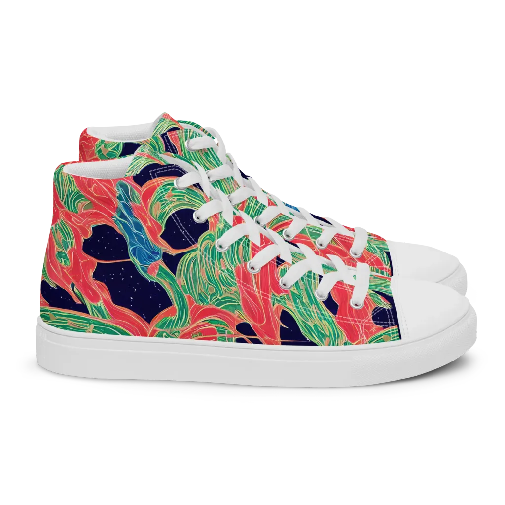 Midnight Jungle on Women's High Top Canvas Shoes — Right