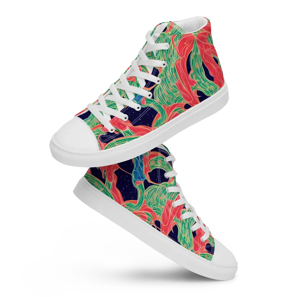 Midnight Jungle on Women's High Top Canvas Shoes — Front