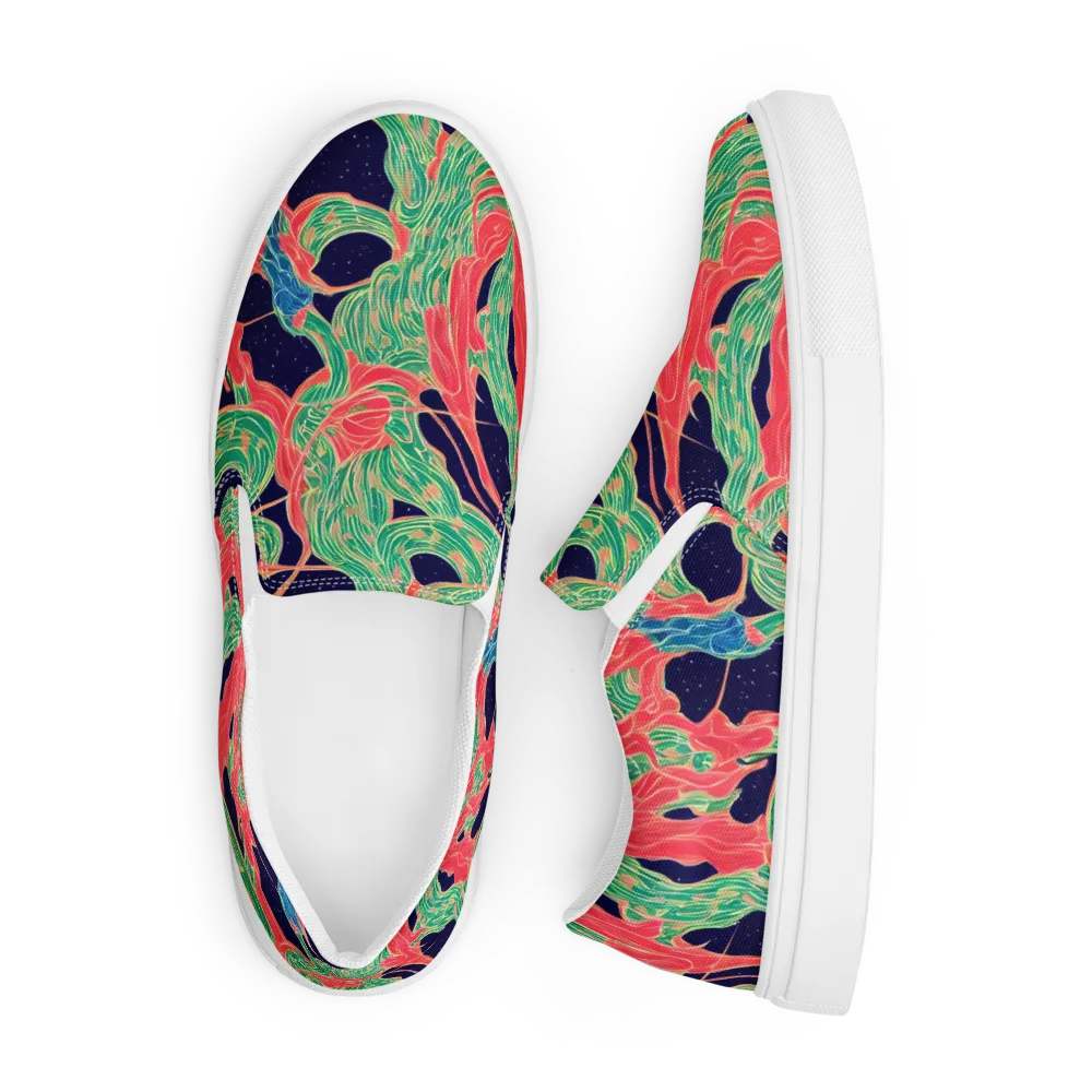 Midnight Jungle on Men's Slip-On Canvas Shoes — Front