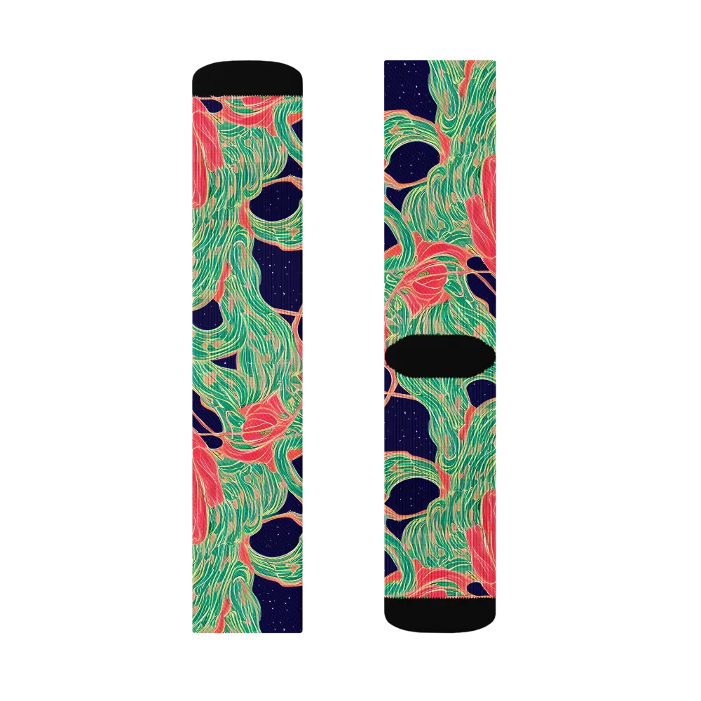 Midnight Jungle on Socks — Left Sock