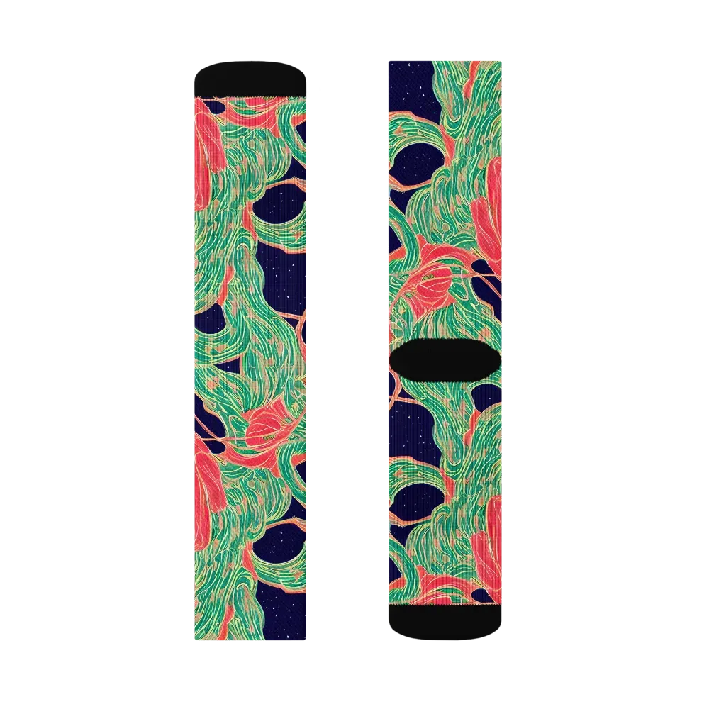 Midnight Jungle on Socks — Right Sock