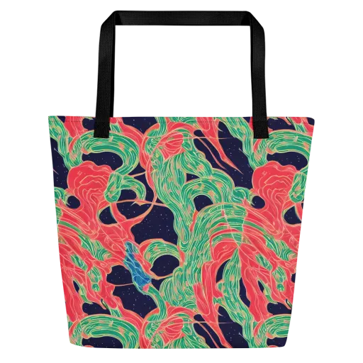 Midnight Jungle on a Large Tote Bag W/ Pocket