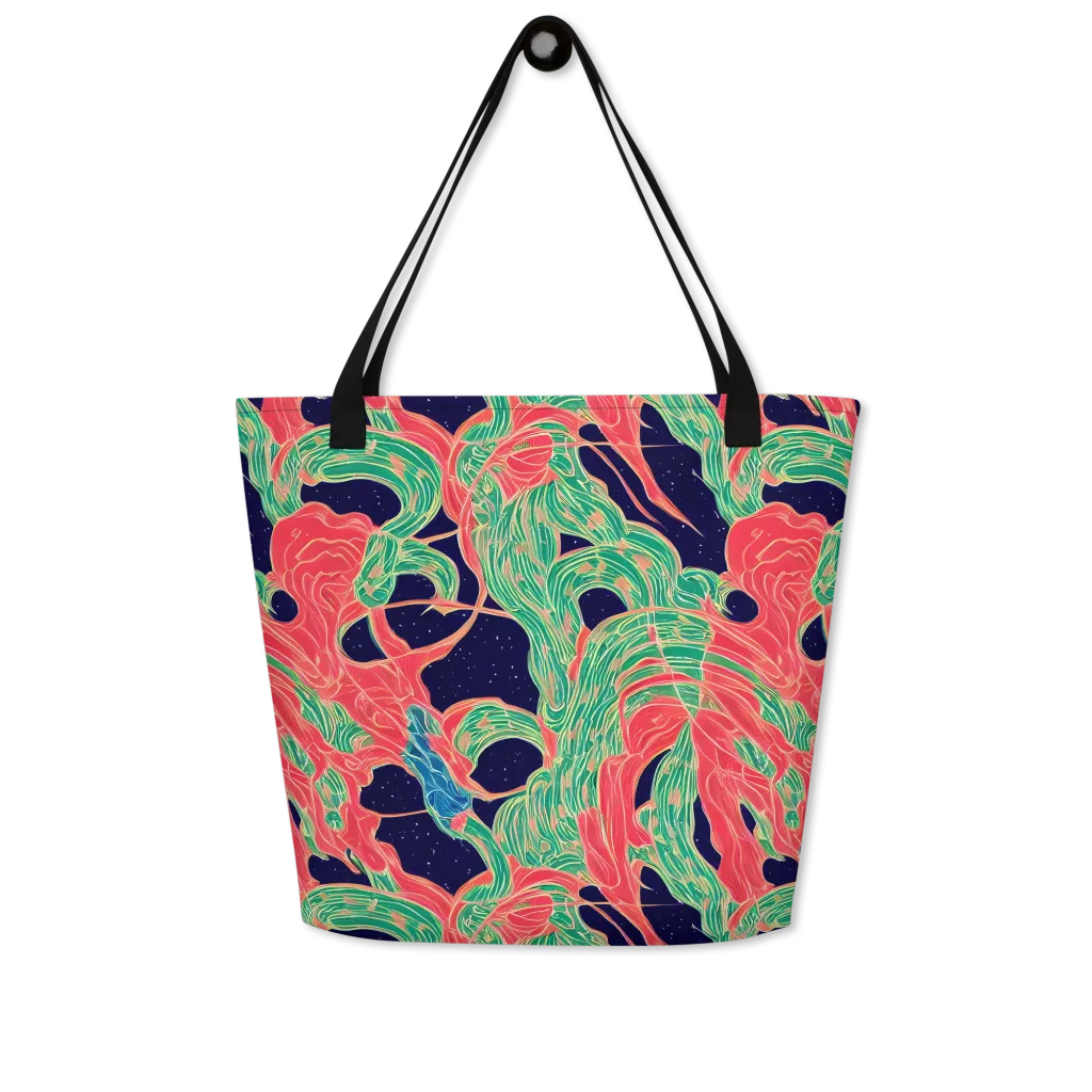 Midnight Jungle on Large Tote Bag W/ Pocket — Front