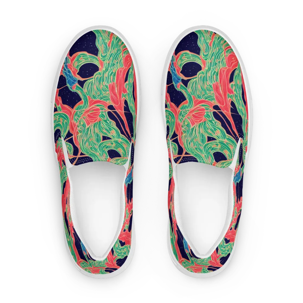 Midnight Jungle on Women's Slip-On Canvas Shoes — Front