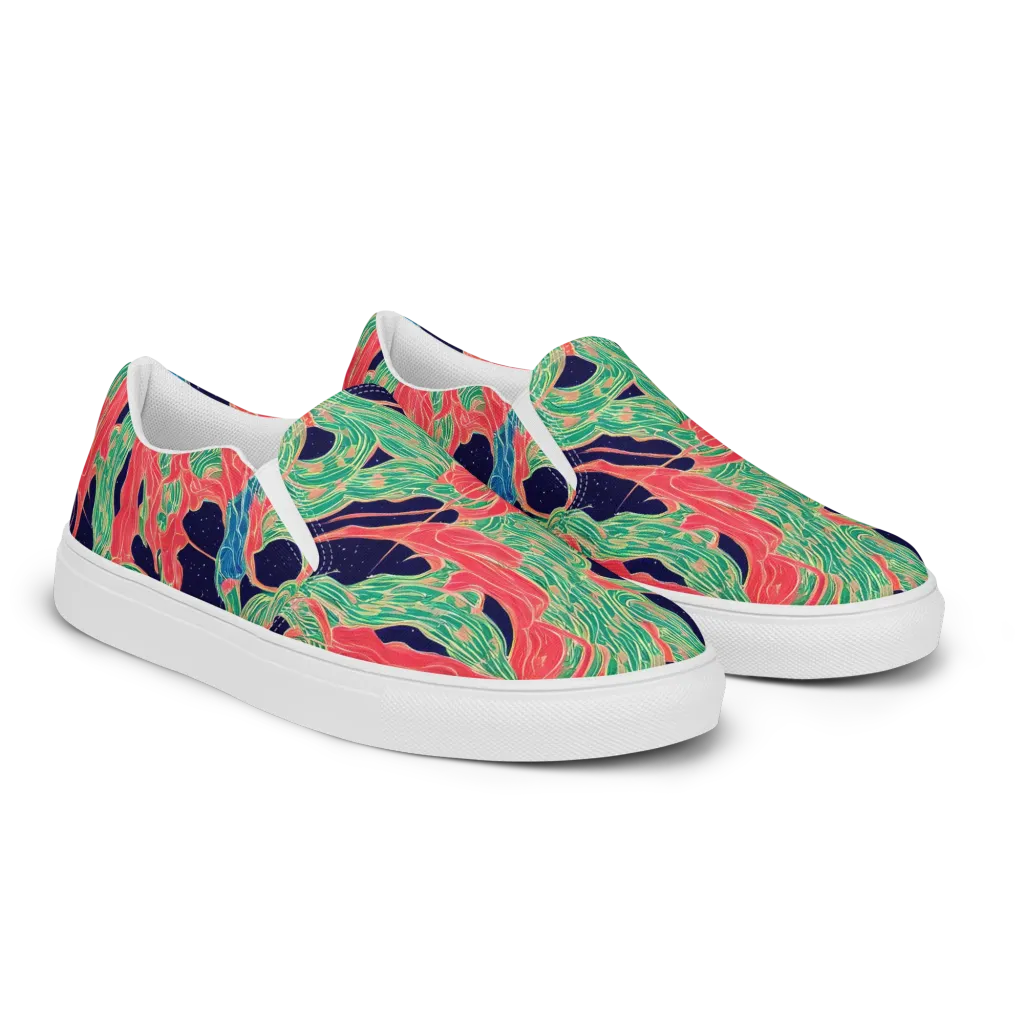 Midnight Jungle on Women's Slip-On Canvas Shoes — Right Front