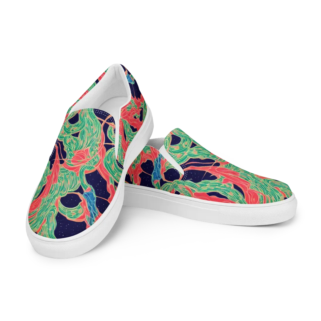 Midnight Jungle on Women's Slip-On Canvas Shoes — Left Front