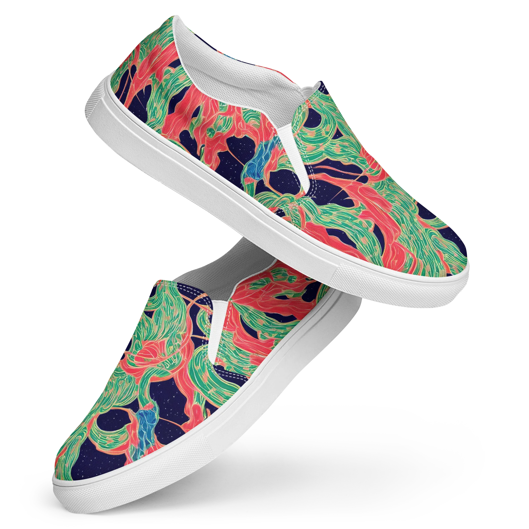 Midnight Jungle on Women's Slip-On Canvas Shoes — Front
