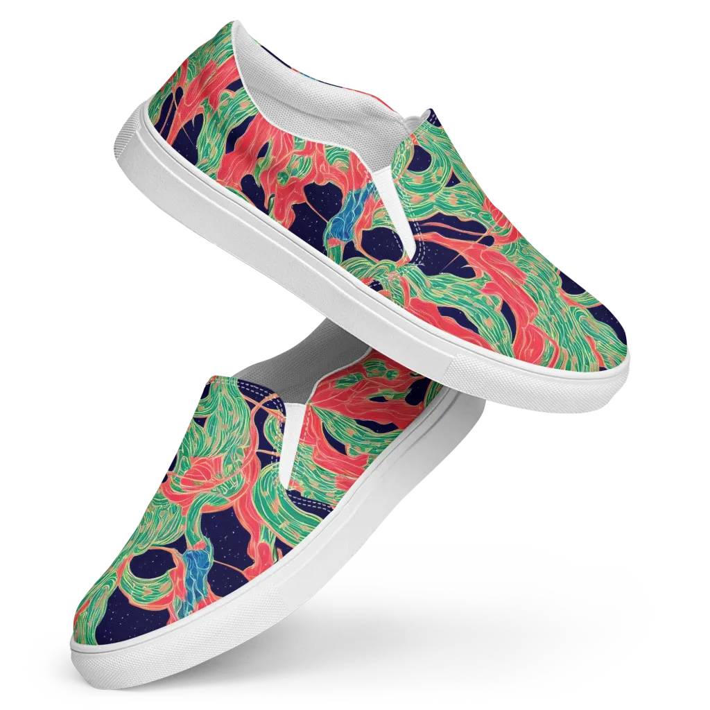 Midnight Jungle on Women's Slip-On Canvas Shoes — Front