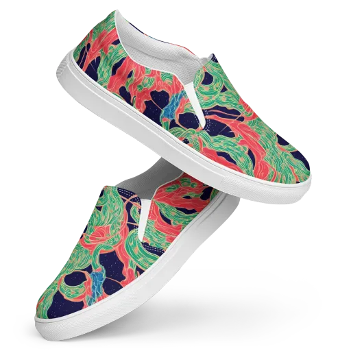 Midnight Jungle on a Women's Slip-On Canvas Shoes
