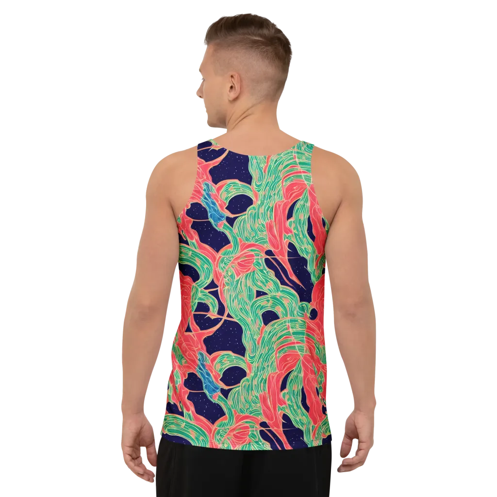 Midnight Jungle on Men's Tank Top — Back