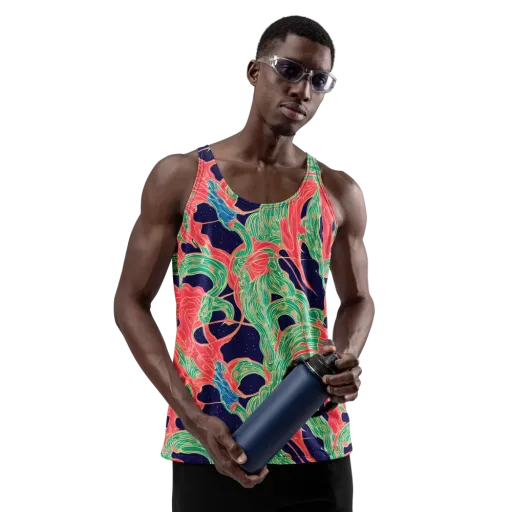 Midnight Jungle on a Men's Tank Top