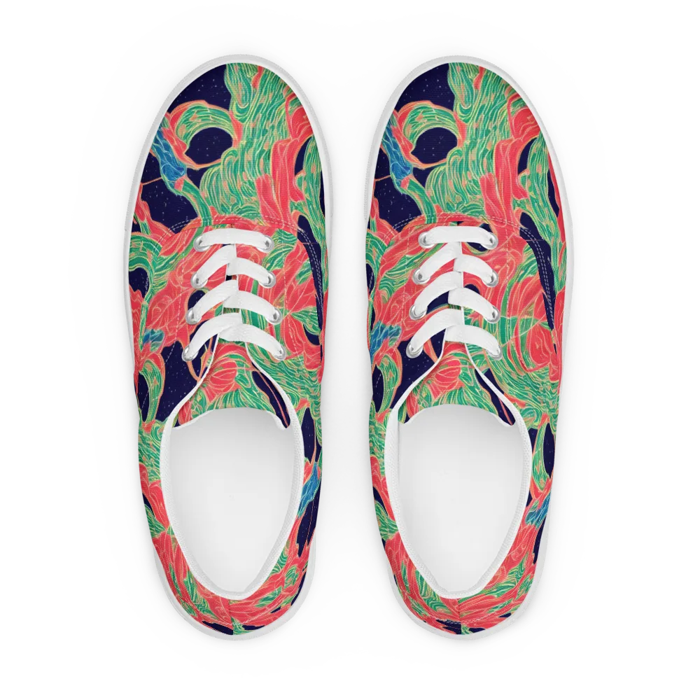 Midnight Jungle on Men's Lace-Up Canvas Shoes — Front