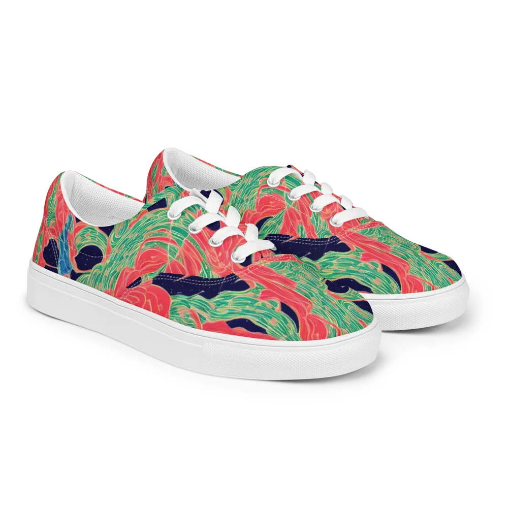 Midnight Jungle on Men's Lace-Up Canvas Shoes — Right Front
