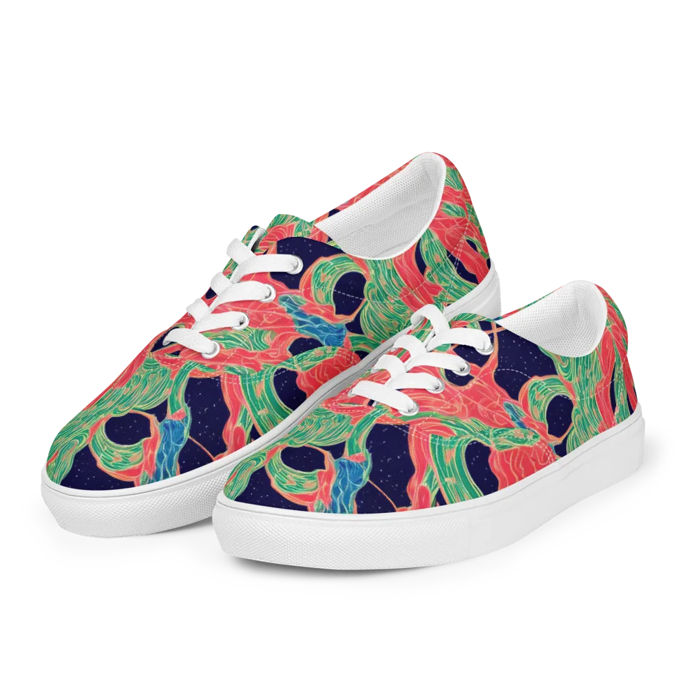 Midnight Jungle on Men's Lace-Up Canvas Shoes — Left Front