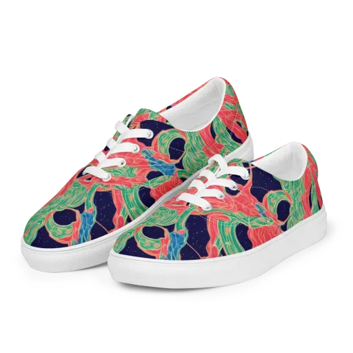 Midnight Jungle on a Men's Lace-Up Canvas Shoes