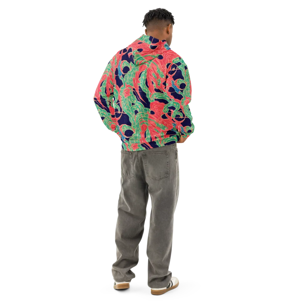 Midnight Jungle on Cotton Hoodie — Back