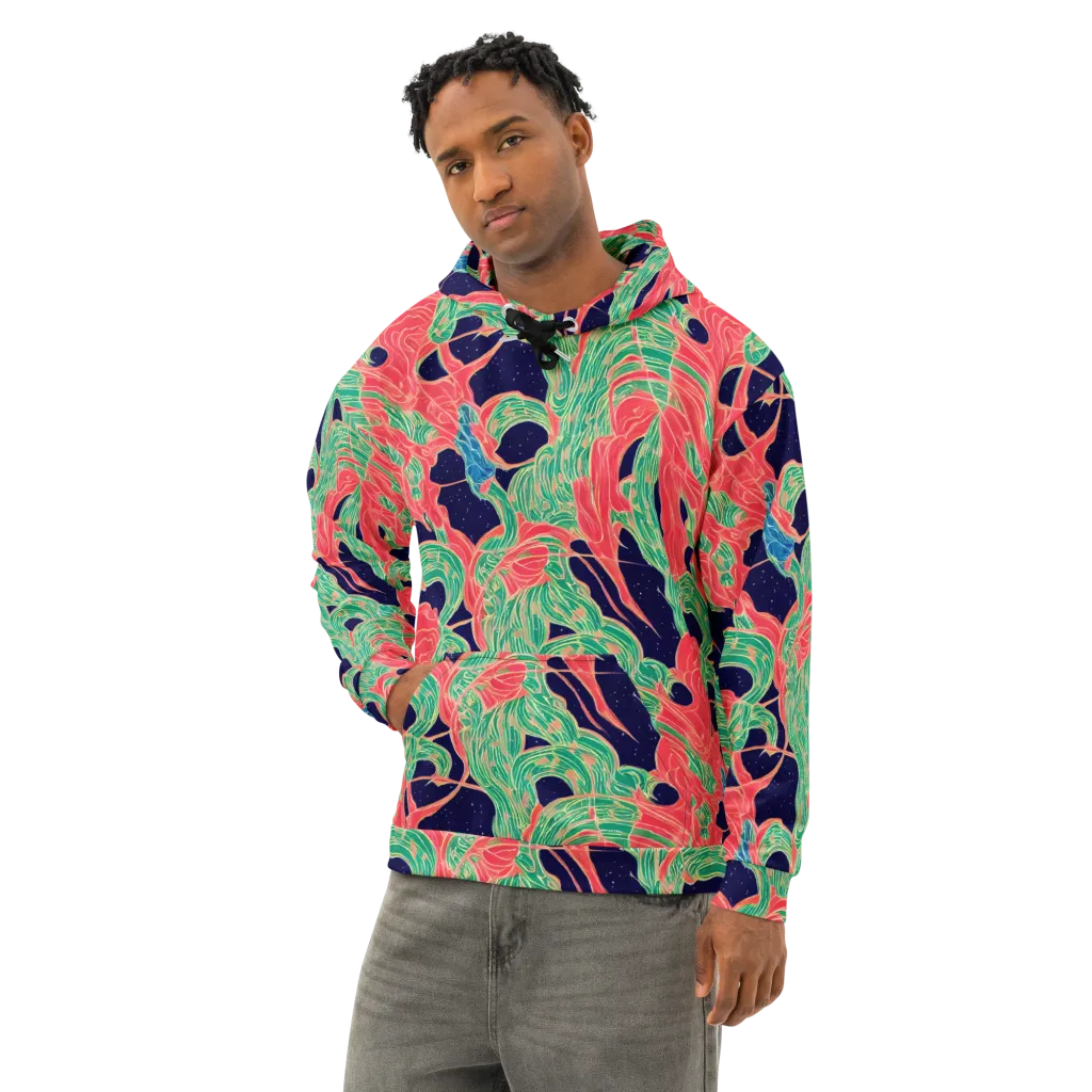Midnight Jungle on Cotton Hoodie — Left Front