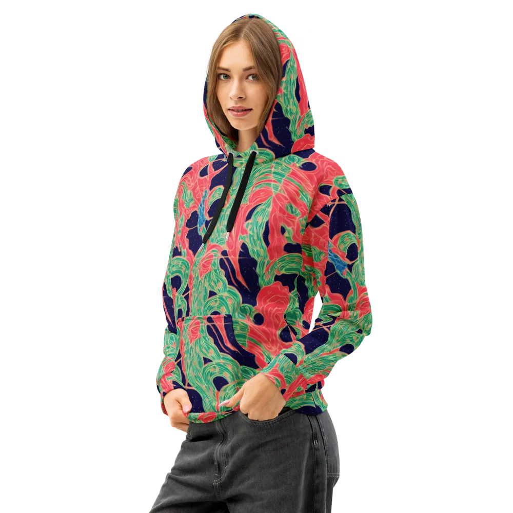 Midnight Jungle on Cotton Hoodie — Left Front